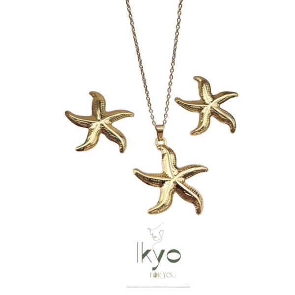 Collier avec boucles d'oreilles Etoile
